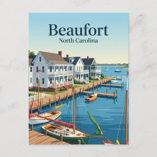 Beaufort North Carolina Postkarte (Vorderseite)