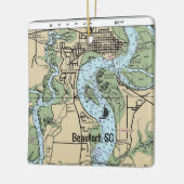 Beaufort South Carolina Chart Keramikornament (Links)