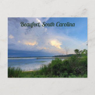 Beaufort South Carolina Gewitter über Wasser Postkarte