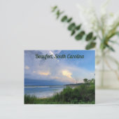 Beaufort South Carolina Gewitter über Wasser Postkarte (Stehend Vorderseite)