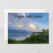 Beaufort South Carolina Gewitter über Wasser Postkarte (Vorne/Hinten)
