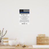 Beauftragter für die Flaggenpolizei Thin Blue Line Poster (Küche)