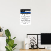 Beauftragter für die Flaggenpolizei Thin Blue Line Poster (Heimbüro)