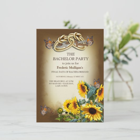 Beauftragung der Zeremonie Bachelor Einladung (Stehend Vorderseite)
