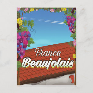 Beaujolais Frankreich Reiseplakat Postkarte