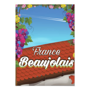 Beaujolais Frankreich Wein Reiseposter Fotodruck