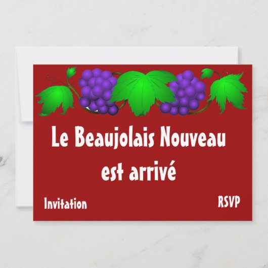 Beaujolais neouveau Einladung rot (Vorderseite)