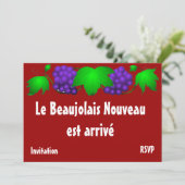 Beaujolais neouveau Einladung rot (Stehend Vorderseite)