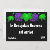Beaujolais Nouveau Einladung schwarz (Vorderseite)