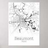 Beaumont Map - Texas - City Map Poster (Vorne)
