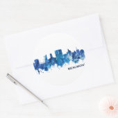 Beaumont Texas Skyline Blue Runder Aufkleber (Umschlag)