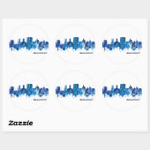 Beaumont Texas Skyline Blue Runder Aufkleber (Blatt)