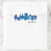 Beaumont Texas Skyline Blue Runder Aufkleber (Tasche)