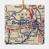 Beaumont TX Vintage Karte Keramikornament (Vorderseite)