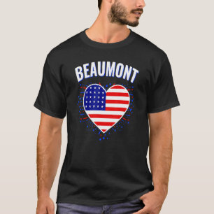 Beaumont US Flag Herz 4. Juli Amerikanischer F T-Shirt