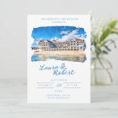 Beauport Hotel Massachusetts Wasserfarbene Orte Einladung (Stehend Vorderseite)
