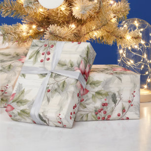 Beausy gemütliche Weihnachten Tartan Floral Geschenkpapier