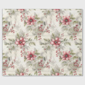 Beausy gemütliche Weihnachten Tartan Floral Geschenkpapier (Flach)