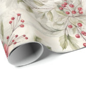 Beausy gemütliche Weihnachten Tartan Floral Geschenkpapier (Rolleneckpunkt)