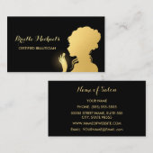 Beauticia Black and Imitats Goldfrau Makeup Künstl Visitenkarte (Vorne/Hinten)