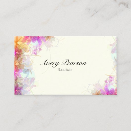 Beauticia Delicate Floral Business Card Visitenkarte (Vorderseite)
