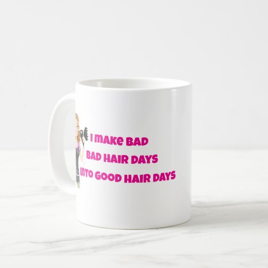 Beautician Bad Hair treibt in gute Tasse (Vorderseite Links)