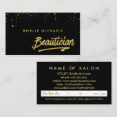 Beautician Black Imitats Gold Ernennung Erinnerung Terminkarte (Vorne/Hinten)