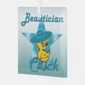 Beautician Chick #7 Ornament Aus Glas (Vorderseite links)