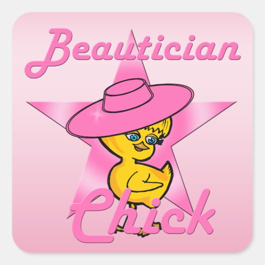 Beautician Chick #8 Quadratischer Aufkleber (Vorderseite)