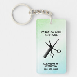 Beautician Design Blue Green Schlüsselanhänger