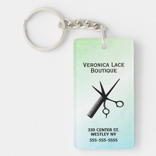 Beautician Design Blue Green Schlüsselanhänger (Vorderseite)