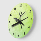 Beautician Design Green Große Wanduhr (Winkel)