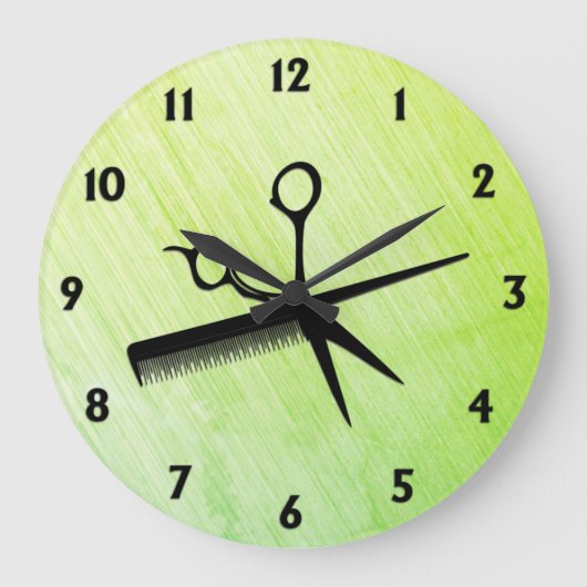 Beautician Design Green Große Wanduhr (Vorderseite)