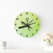 Beautician Design Green Große Wanduhr (Zuhause)