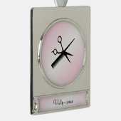 Beautician Design Pink Banner-Ornament Silber (Rechts)