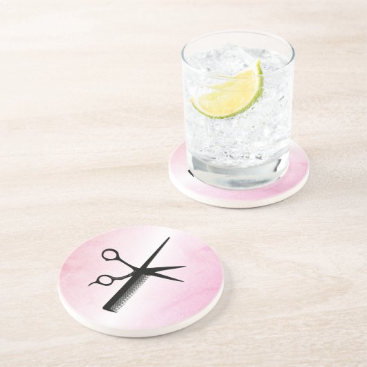 Beautician Design Pink Getränkeuntersetzer (Seite)