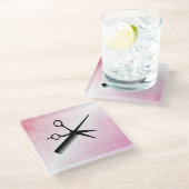 Beautician Design Pink Glasuntersetzer (Schrägansicht)