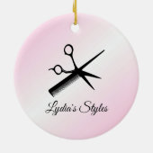 Beautician Design Pink Personal Keramik Ornament (Hinten)