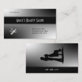 Beautician Design Schwarz und Weiß Visitenkarte (Vorne/Hinten)