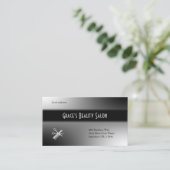 Beautician Design Schwarz und Weiß Visitenkarte (Stehend Vorderseite)