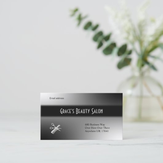 Beautician Design Schwarz und Weiß Visitenkarte (Stehend Vorderseite)