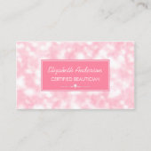 Beautician Elegant Pink Bokeh Beauty Salon Visitenkarte (Vorderseite)
