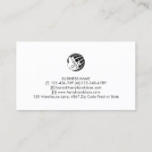 Beautician Elegant Silver Monogram Damask Visitenkarte (Rückseite)