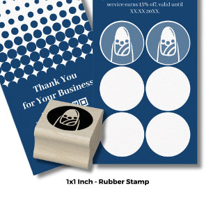 Beautician Finger Nail - 1 Zoll Loyalitätskarte Gummistempel