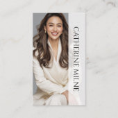 Beautician Gray QR Code & Foto Visitenkarte (Vorderseite)