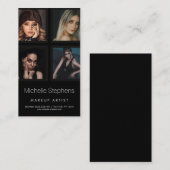 Beautician Hair and Makeup Artist Black Visitenkarte (Vorne/Hinten)