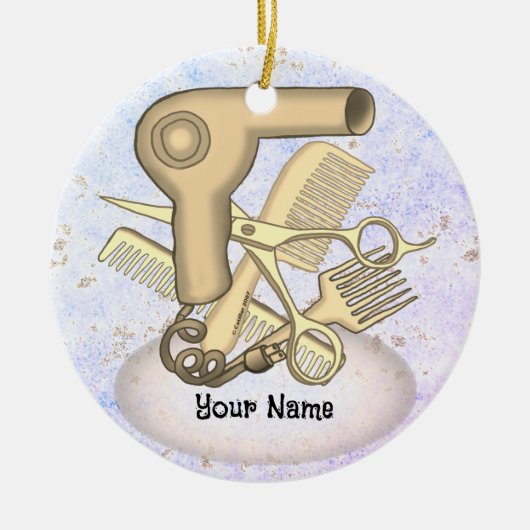 Beautician Keramik Ornament (Vorne)