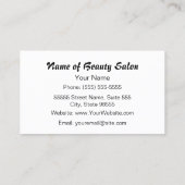 Beautician Pink und Black Girly Girl Haar Stylist Visitenkarte (Rückseite)