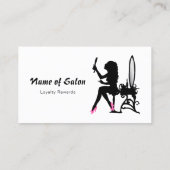 Beautician Pink und Black Girly Girly Salon Loyali Treuekarte (Rückseite)