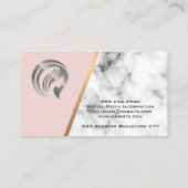 Beautician | QR-Code | Rosa | Marmor Visitenkarte (Rückseite)